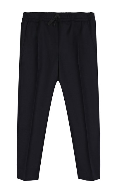 Брюки из шерсти и кашемира на кулиске GUCCI синего цвета по цене 39950 руб., арт. 475451/XBB59, фото 1 Брюки из шерсти и кашемира на кулиске GUCCI, арт. 475451/XBB59, фото 1