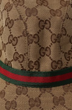 Детская панама GUCCI коричневого цвета, арт. 411790/4HD09 | Фото 3 (Материал: Текстиль, Синте�тический материал; Материал сплава: Проставлено, Проверено; Нос: Не проставлено; Статус проверки: Проверено, Проверена категория)