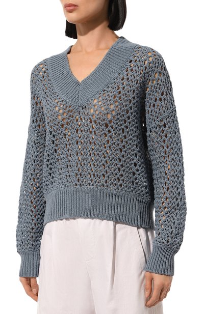 Хлопковый пуловер BRUNELLO CUCINELLI, арт. MJ0343602P, фото 3