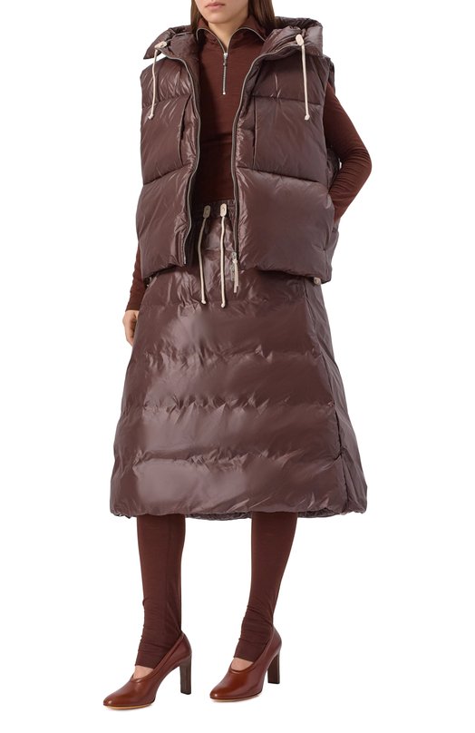 Пуховая юбка Jil Sander J40AF0176/J70007 Коричневый  J40AF0176/J70007 Фото 2