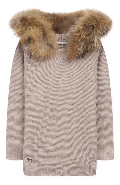 Шерстяное худи с меховой отделкой на капюшоне CASILDA Y JIMENA, арт. 735496022, фото 1