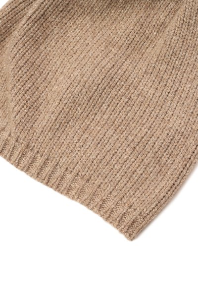 Кашемировая шапка с отделкой из меха соболя BLACK SABLE бежевого цвета по цене 62000 руб., арт. BS-005CV2, фото 4 Кашемировая шапка с отделкой из меха соболя BLACK SABLE, арт. BS-005CV2, фото 4