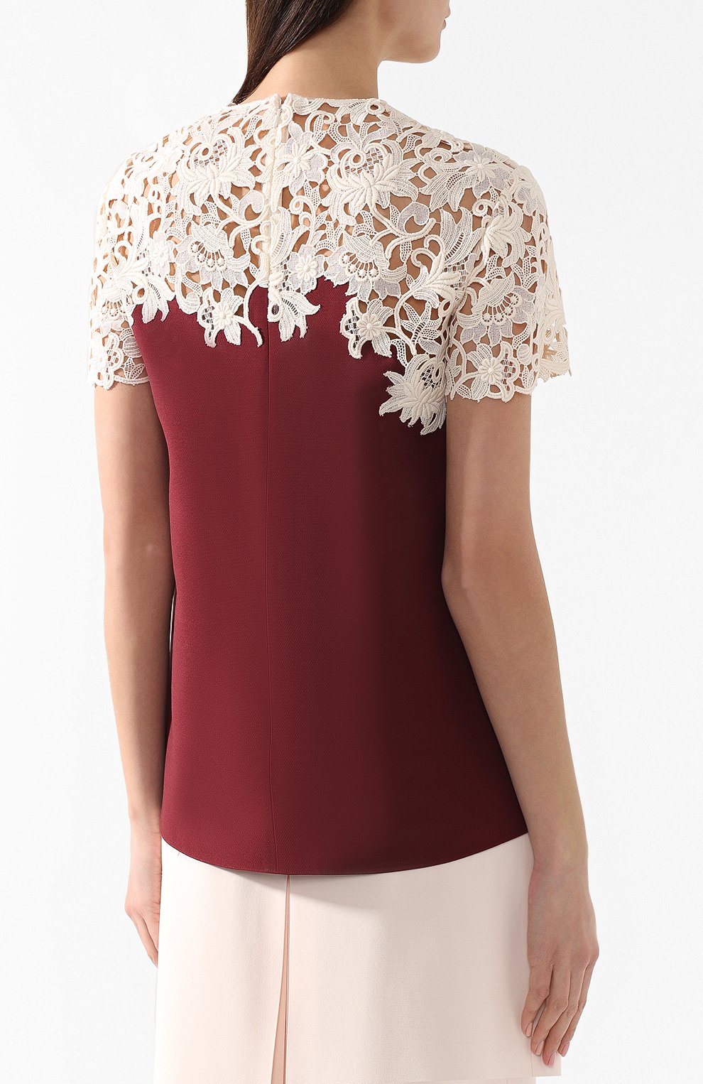 Хлопковый топ VALENTINO бордового цвета по цене 241000 руб., арт. RB0AE3R51CF, фото 4 Хлопковый топ VALENTINO, арт. RB0AE3R51CF, фото 4