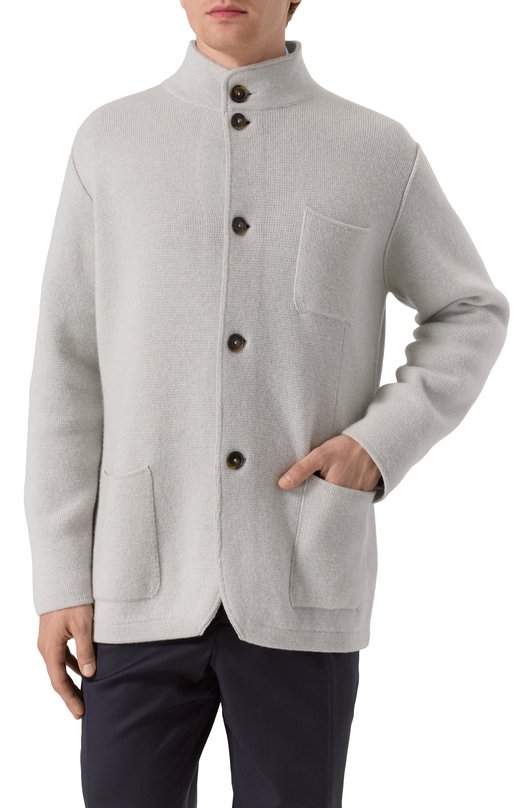 Кашемировый кардиган Kiton UMK064101 Серый  UMK064101 Фото 4