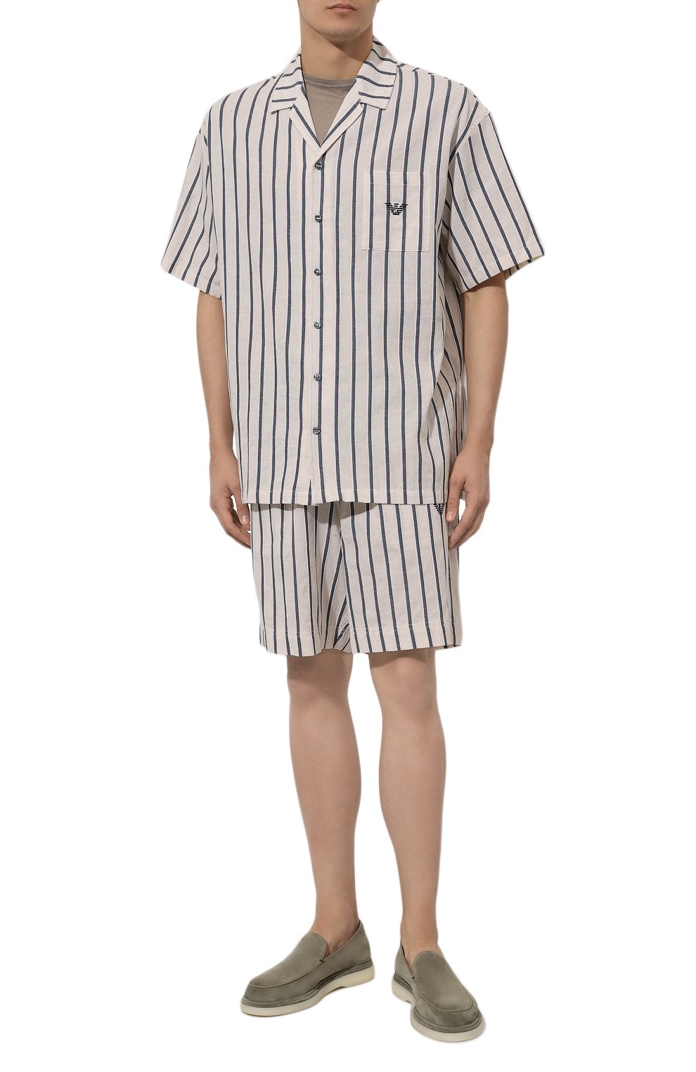 Рубашка из хлопка и льна EMPORIO ARMANI, арт. 211881/4R465, фото 2