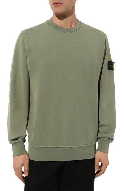Хлопковый свитшот STONE ISLAND хаки цвета по цене 31950 руб., арт. 101563051, фото 3 Хлопковый свитшот STONE ISLAND, арт. 101563051, фото 3