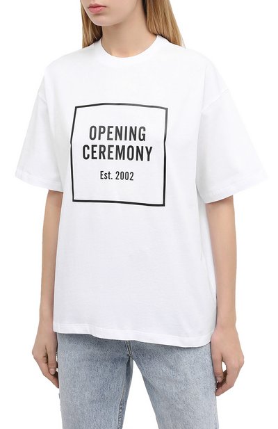 Хлопковая футболка OPENING CEREMONY, арт. YWAA005E20JER001, фото 3