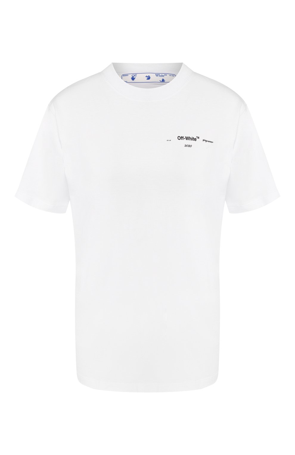 Хлопковая футболка OFF-WHITE белого цвета по цене 29100 руб., арт. 0WAA049S20JER0030110, фото 1 Хлопковая футболка OFF-WHITE, арт. 0WAA049S20JER0030110, фото 1