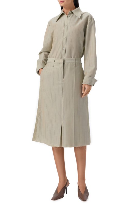 Шерстяная юбка Jil Sander J02MA0332/J40275 Зелёный  J02MA0332/J40275 Фото 2