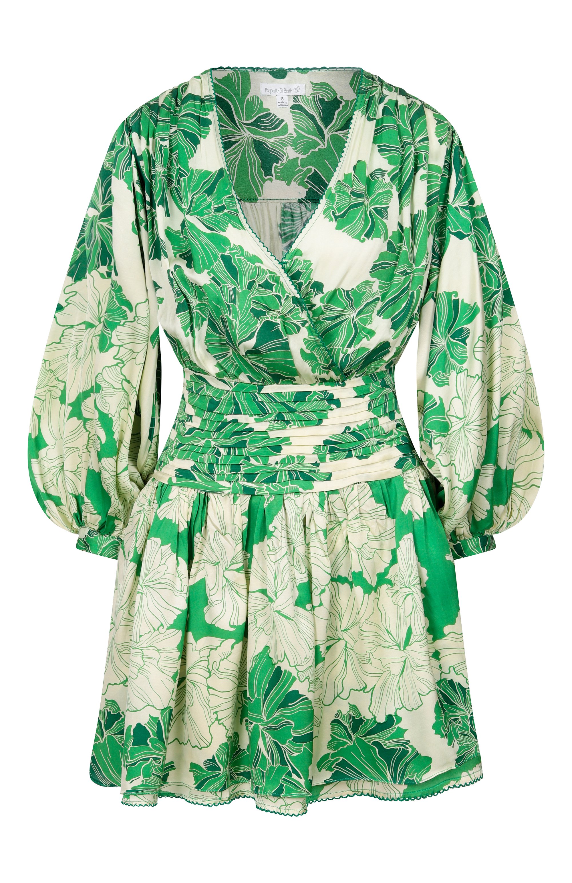 Платье из вискозы POUPETTE ST BARTH зеленого цвета по цене 47300 руб., арт. WENS26NVSFNN, фото 1 Платье из вискозы POUPETTE ST BARTH, арт. WENS26NVSFNN, фото 1