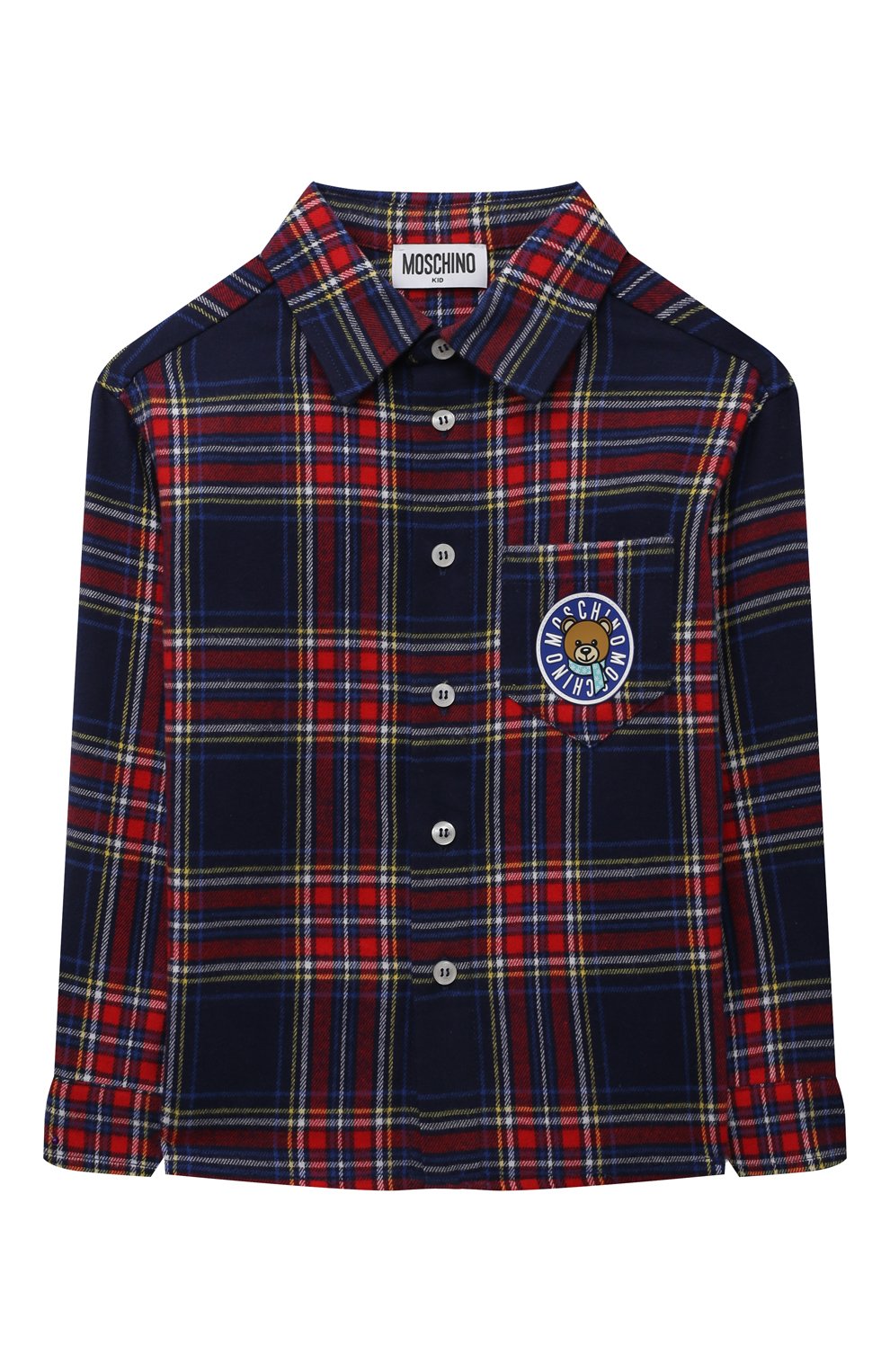 Хлопковая рубашка MOSCHINO синего цвета по цене 22900 руб., арт. HUC010/N0Z78/4A-8A, фото 1 Хлопковая рубашка MOSCHINO, арт. HUC010/N0Z78/4A-8A, фото 1