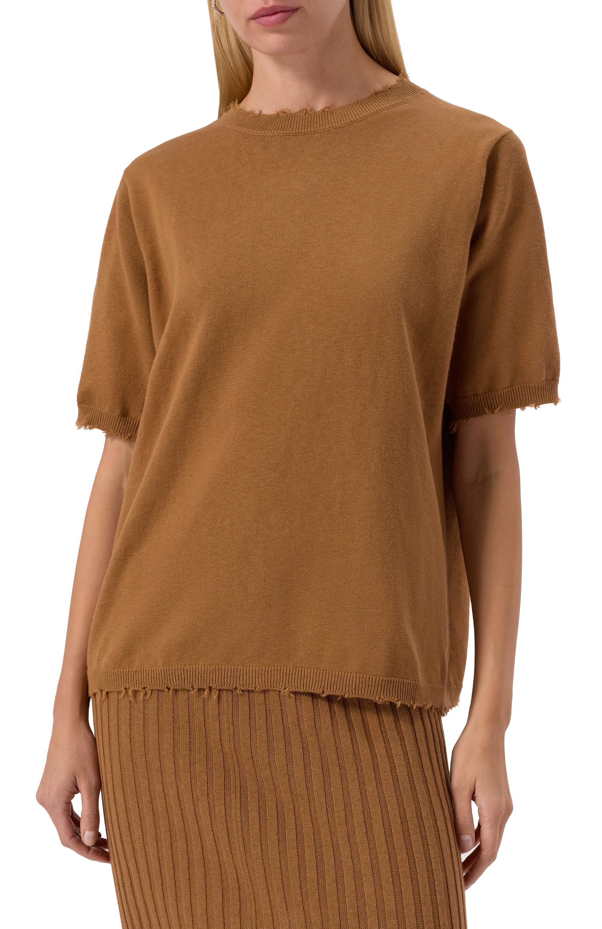 Пуловер из хлопка и кашемира ADDICTED коричневого цвета по цене 18570 руб., арт. MK2404C, фото 3 Пуловер из хлопка и кашемира ADDICTED, арт. MK2404C, фото 3