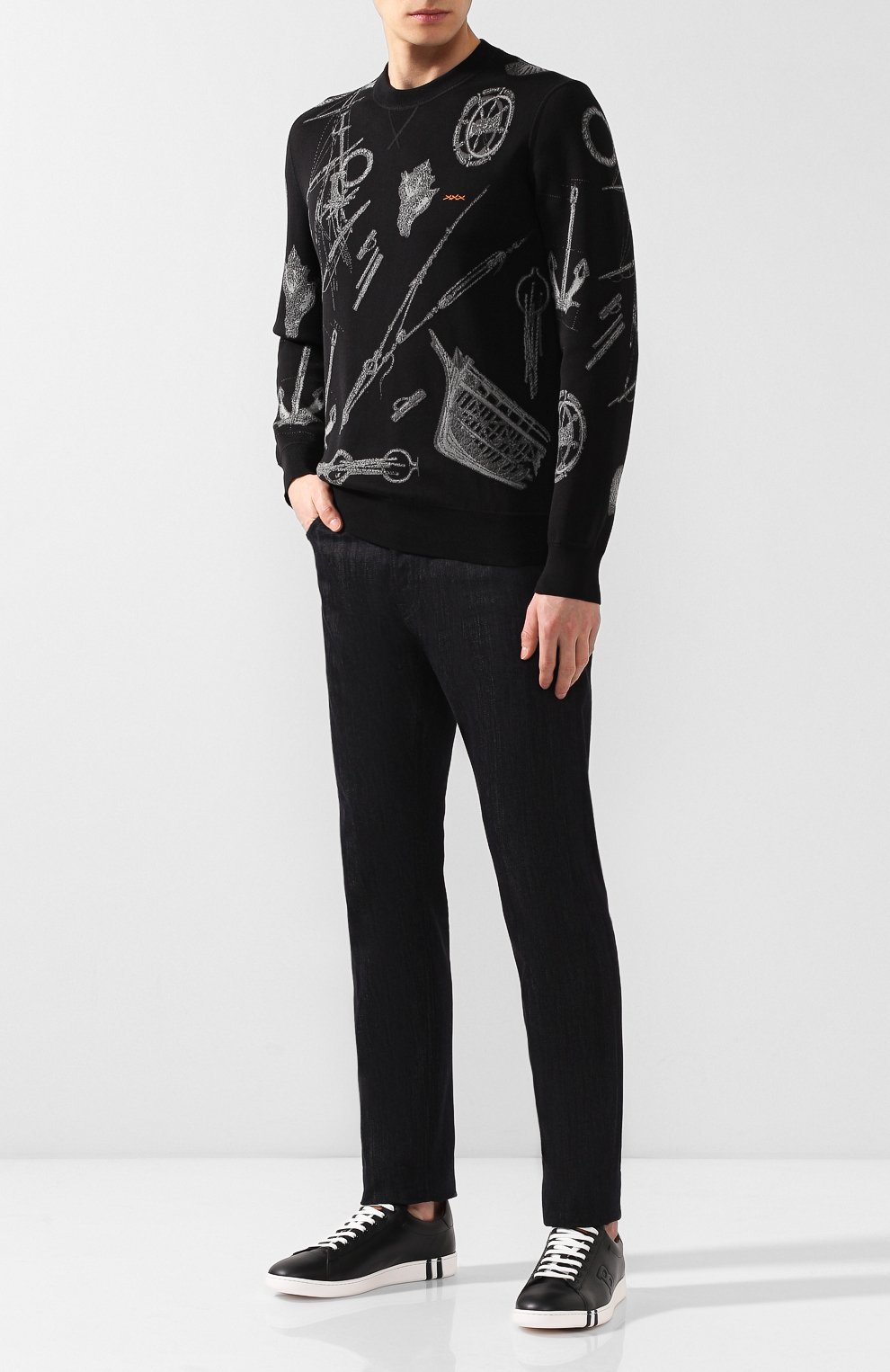 Свитшот из смеси хлопка и шелка ZEGNA, арт. CSF91/110, фото 2