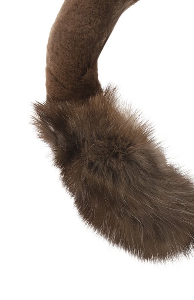 Меховые наушники из норки и соболя FURLAND коричневого цвета по цене 114000 руб., арт. 0022807450192600000, фото 3 Меховые наушники из норки и соболя FURLAND, арт. 0022807450192600000, фото 3