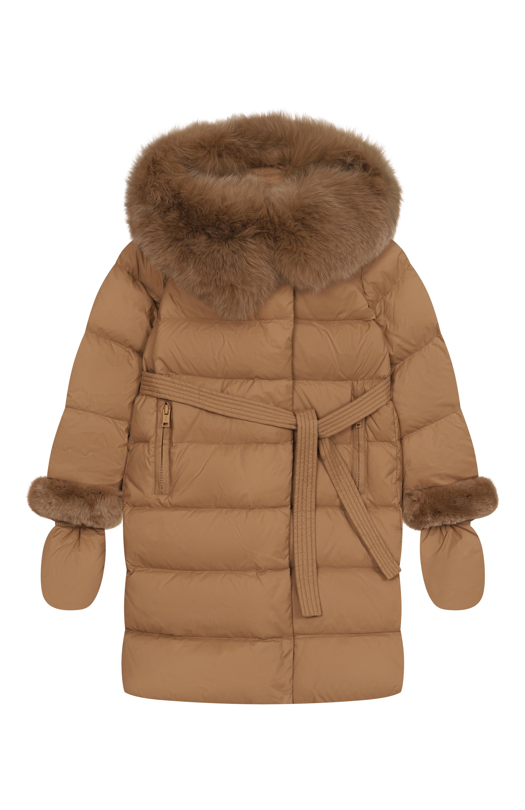 Пуховое пальто с отделкой из лисы YVES SALOMON ENFANT, арт. 25WEM920XXD0XW/6A, фото 1