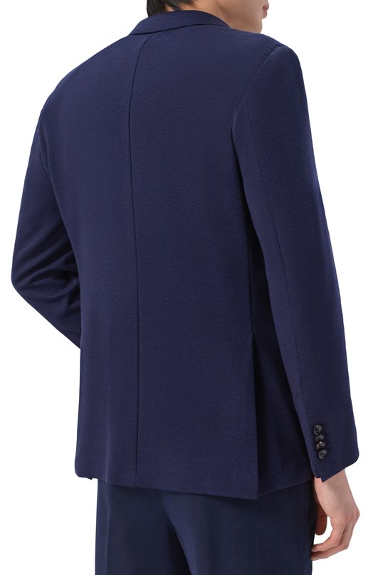 Пиджак из шерсти и хлопка Sartoria Latorre JEF74/JJ105 Синий  JEF74/JJ105 Фото 4