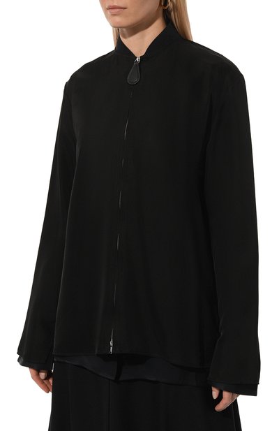 Рубашка из вискозы JIL SANDER черного цвета по цене 120500 руб., арт. J52DL0009/J65182, фото 3 Рубашка из вискозы JIL SANDER, арт. J52DL0009/J65182, фото 3