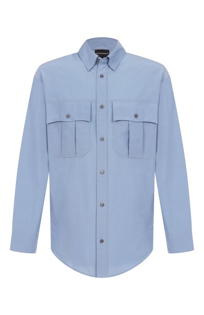 Мужская рубашка из хлопка и шелка EMPORIO ARMANI, арт. EM001530/AF14190