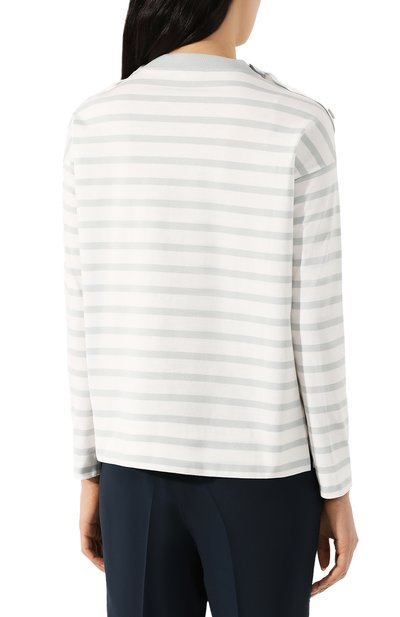 Хлопковый лонгслив LORO PIANA голубого цвета по цене 47500 руб., арт. FAI5043, фото 4 Хлопковый лонгслив LORO PIANA, арт. FAI5043, фото 4