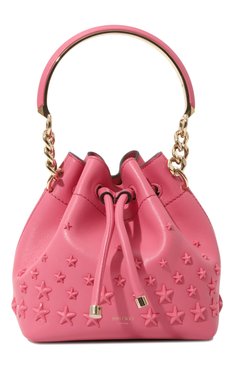 Женская сумка bon bon small JIMMY CHOO розового цвета, арт. B0N B0N BUCKET/S/A0R | Фото 1 (Материал: Натуральная кожа; Материал сплава: Проставлено; Размер: small; Драгоценные камни: Проставлено; Ремень/цепочка: На ремешке)