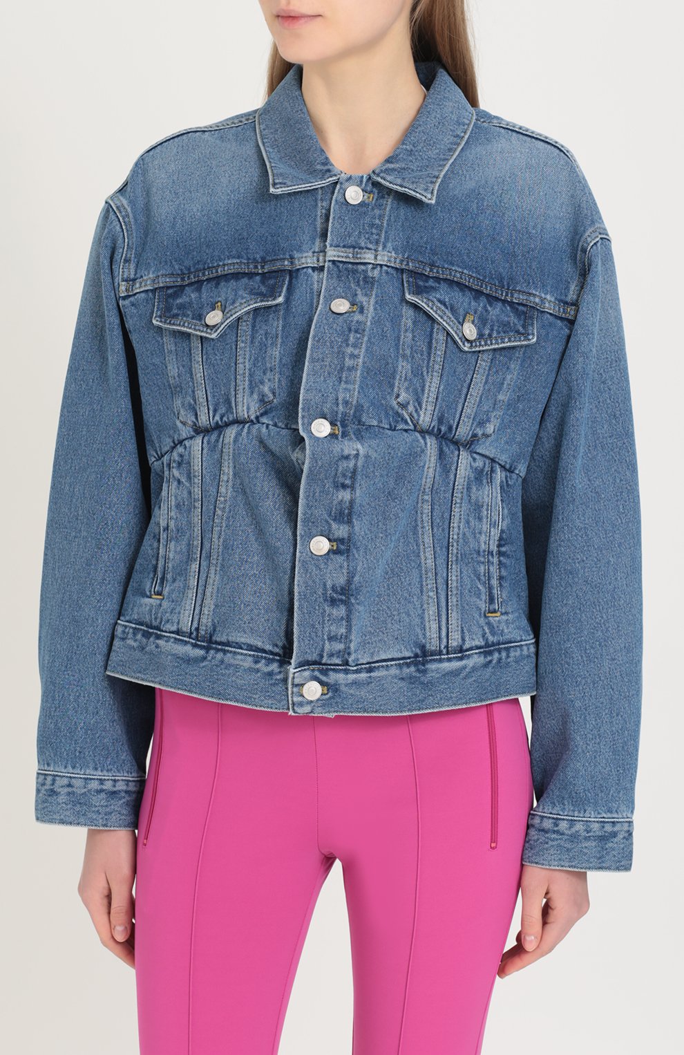 Джинсовая куртка свободного кроя с потертостями BALENCIAGA, арт. 446443/TSB06, фото 3
