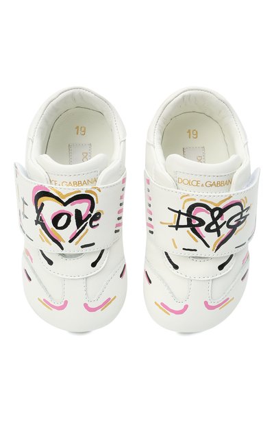 Кожаные кеды DOLCE & GABBANA белого цвета по цене 22100 руб., арт. DK0109/AW447, фото 4 Кожаные кеды DOLCE & GABBANA, арт. DK0109/AW447, фото 4
