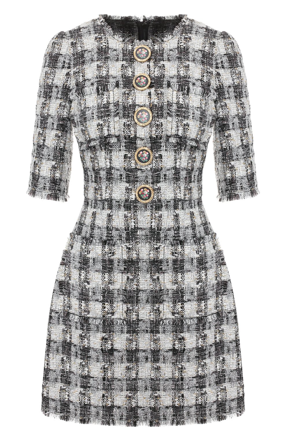 Платье DOLCE & GABBANA светло-серого цвета по цене 243500 руб., арт. F6E8RZ/FQMHE, фото 1 Платье DOLCE & GABBANA, арт. F6E8RZ/FQMHE, фото 1