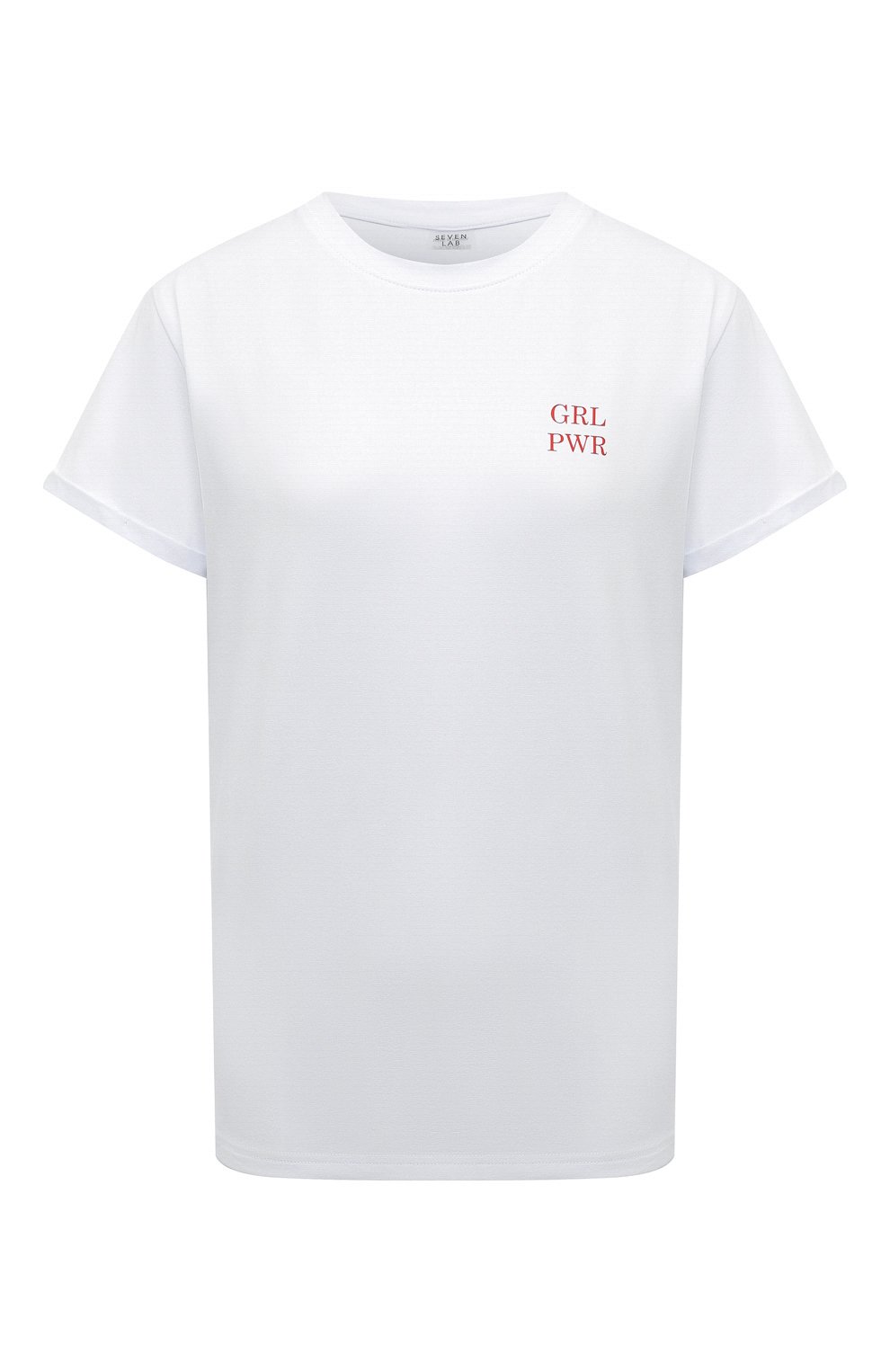 Хлопковая футболка SEVEN LAB белого цвета по цене 8190 руб., арт. CTR1.01.100.257.08104, фото 1 Хлопковая футболка SEVEN LAB, арт. CTR1.01.100.257.08104, фото 1