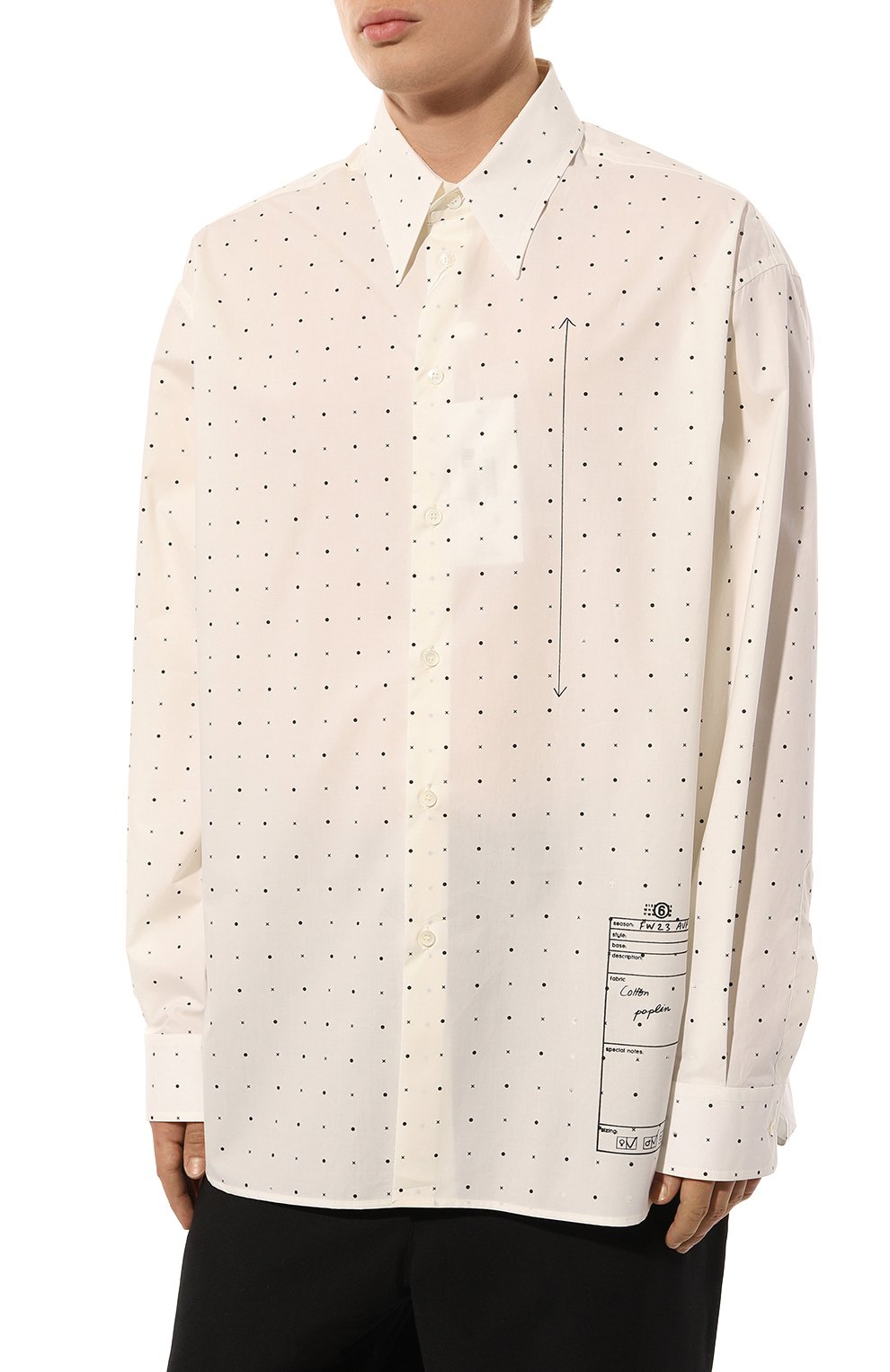 Хлопковая рубашка MM6, арт. S52DT0022/S78157, фото 3