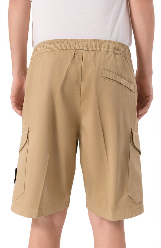 Хлопковые шорты Stone Island K1S15L100L03S0012 Бежевый  K1S15L100L03S0012 Фото 4