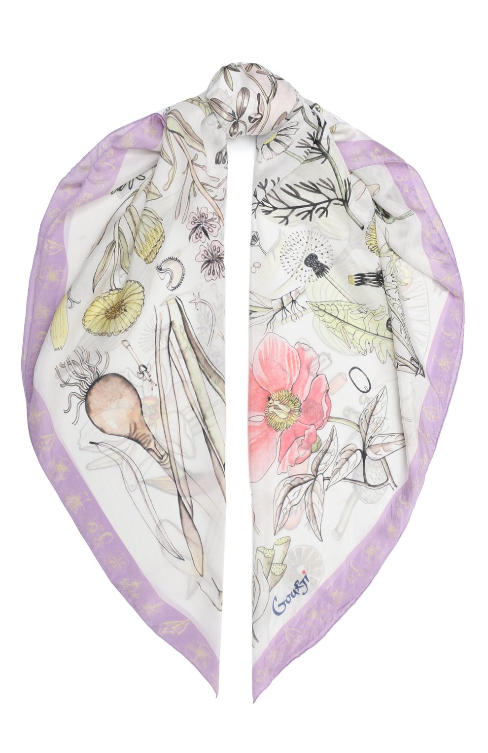 Шелковый платок гербарий GOURJI, арт. T21GERB7LR, фото 1