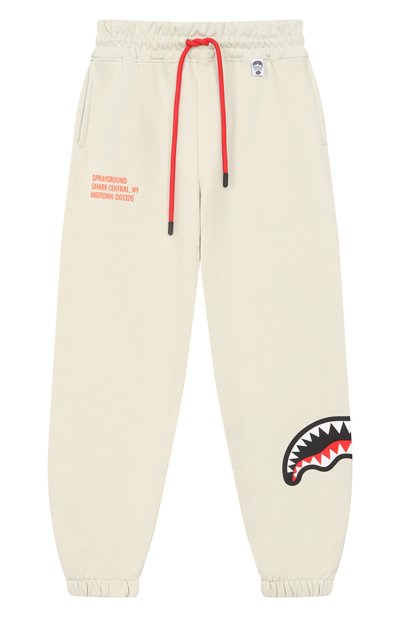 Хлопковые джоггеры SPRAYGROUND, арт. SPY1389ESAGE/SHARK BASIC BAGGY PANTS SAGE