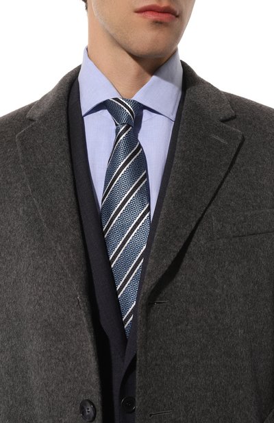 Шелковый галстук ZEGNA голубого цвета по цене 27000 руб., арт. Z5D87TA5/1P8434, фото 2 Шелковый галстук ZEGNA, арт. Z5D87TA5/1P8434, фото 2