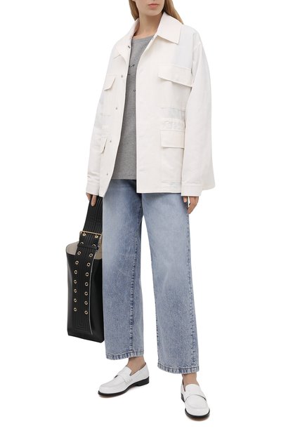 Хлопковая футболка JW ANDERSON серого цвета по цене 11900 руб., арт. JS0002 PG0079, фото 2 Хлопковая футболка JW ANDERSON, арт. JS0002 PG0079, фото 2