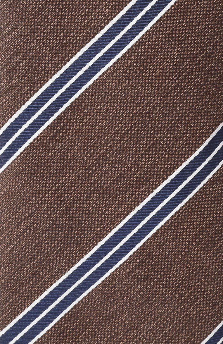 Мужской шелковый галстук CORNELIANI коричневого цвета, арт. 25U302-2520324 | Фото 4 (Материал: Шелк, Текстиль; Нос: Не проставлено; Принт: С принтом)