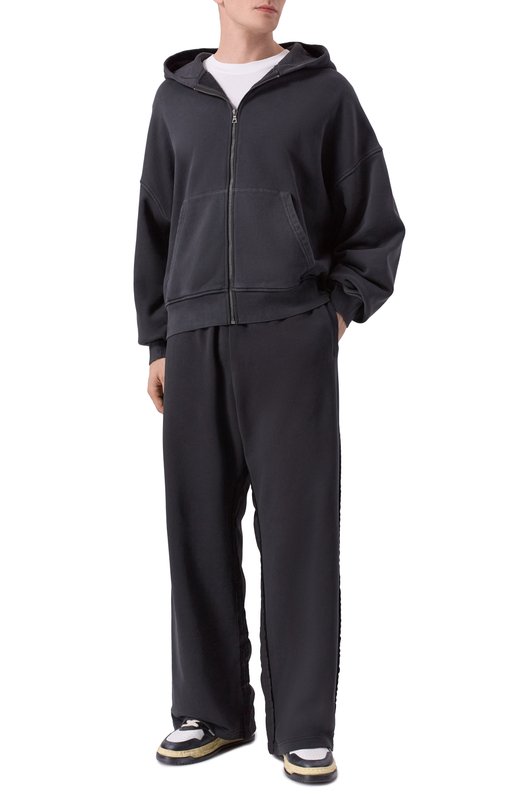 Хлопковая толстовка Palm Angels PMBE02AF25FLE002 Серый  PMBE02AF25FLE002 Фото 2