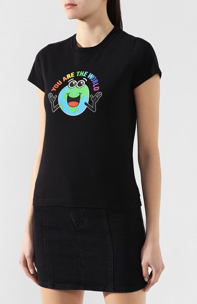 Хлопковая футболка BALENCIAGA черного цвета по цене 54900 руб., арт. 556087/TDV18, фото 3 Хлопковая футболка BALENCIAGA, арт. 556087/TDV18, фото 3