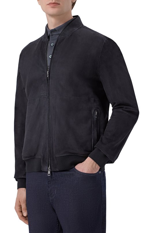 Замшевый бомбер Duno K0RBY/B0LGHERI Синий  K0RBY/B0LGHERI Фото 3