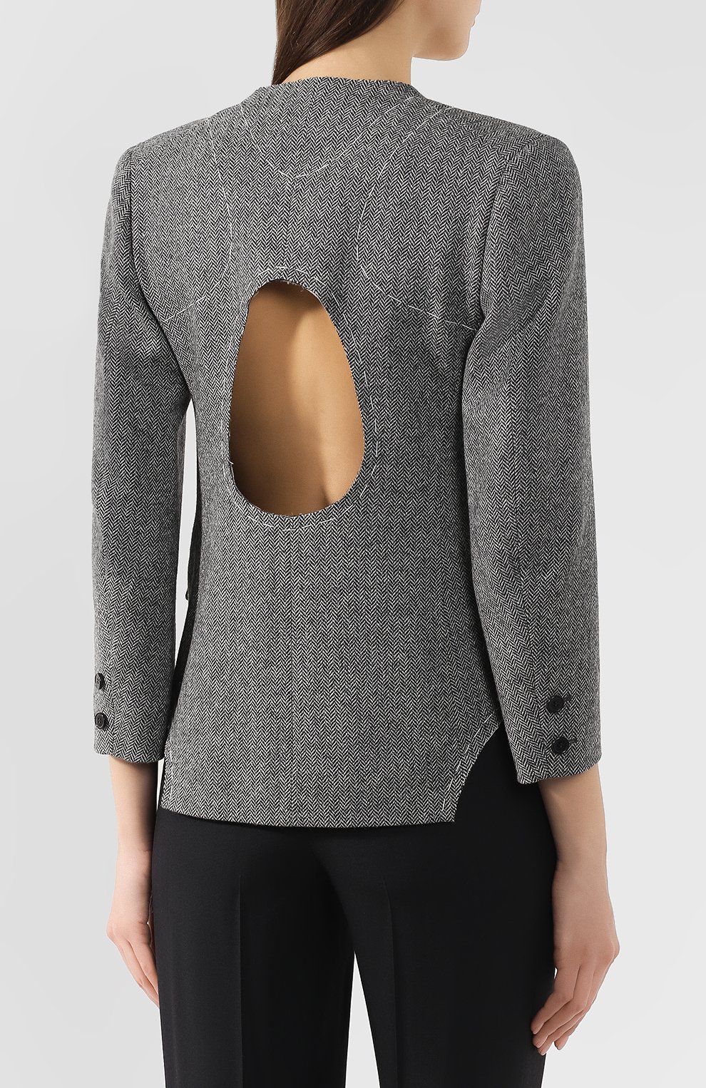 Шерстяной жакет MAISON MARGIELA серого цвета по цене 157000 руб., арт. S29BN0301/S49515, фото 4 Шерстяной жакет MAISON MARGIELA, арт. S29BN0301/S49515, фото 4