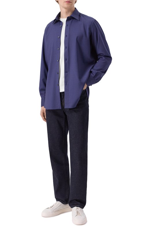 Шерстяная рубашка MVST M0RBIDA/ALBERT0_S0FT/SQUARED/336-W00L Синий  M0RBIDA/ALBERT0_S0FT/SQUARED/336-W00L Фото 2