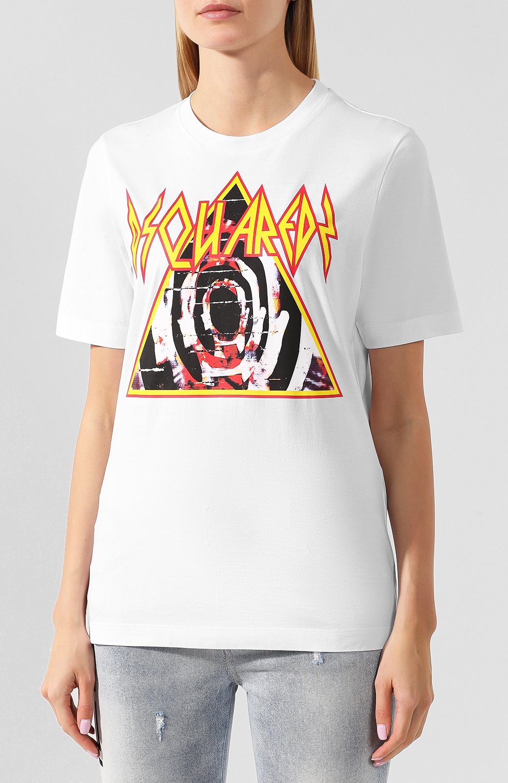 Хлопковая футболка DSQUARED2 белого цвета по цене 19950 руб., арт. S72GD0165/S22844, фото 3 Хлопковая футболка DSQUARED2, арт. S72GD0165/S22844, фото 3