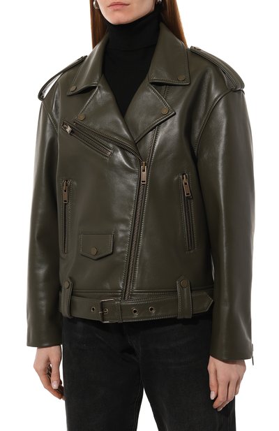 Кожаная куртка CHAUD STUDIO темно-зеленого цвета по цене 150000 руб., арт. JOHNNYBIKER22, фото 3 Кожаная куртка CHAUD STUDIO, арт. JOHNNYBIKER22, фото 3