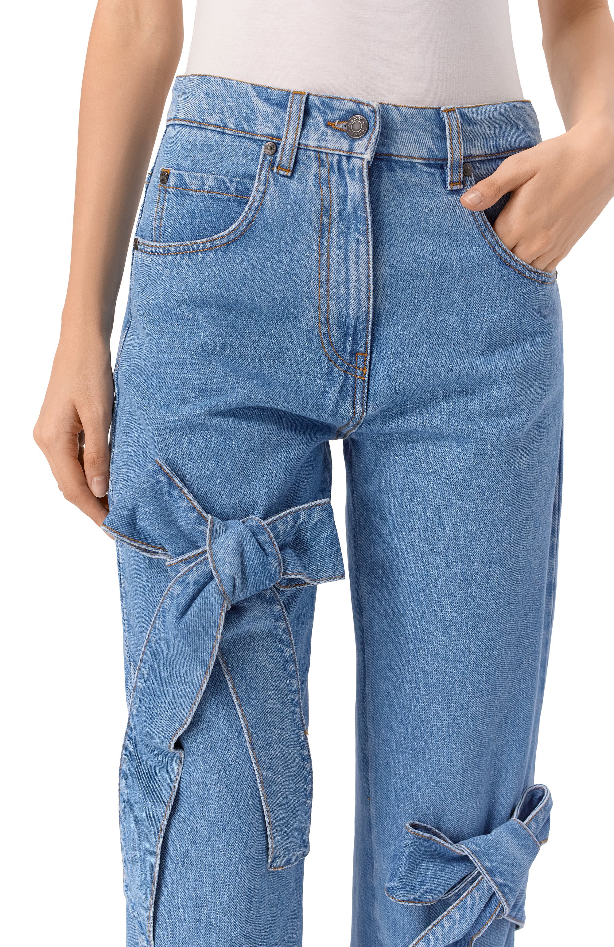 Джинсы MSGM голубого цвета по цене 34600 руб., арт. 3941MDP239L/257759, фото 5 Джинсы MSGM, арт. 3941MDP239L/257759, фото 5