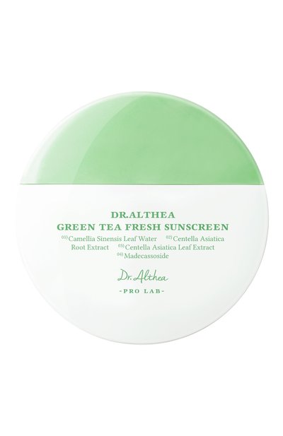 Женский успокаивающий cолнцезащитный крем с зеленым чаем green tea fresh sunscreen spf 50+ pa++++ (45ml) DR. ALTHEA, арт. 255835
