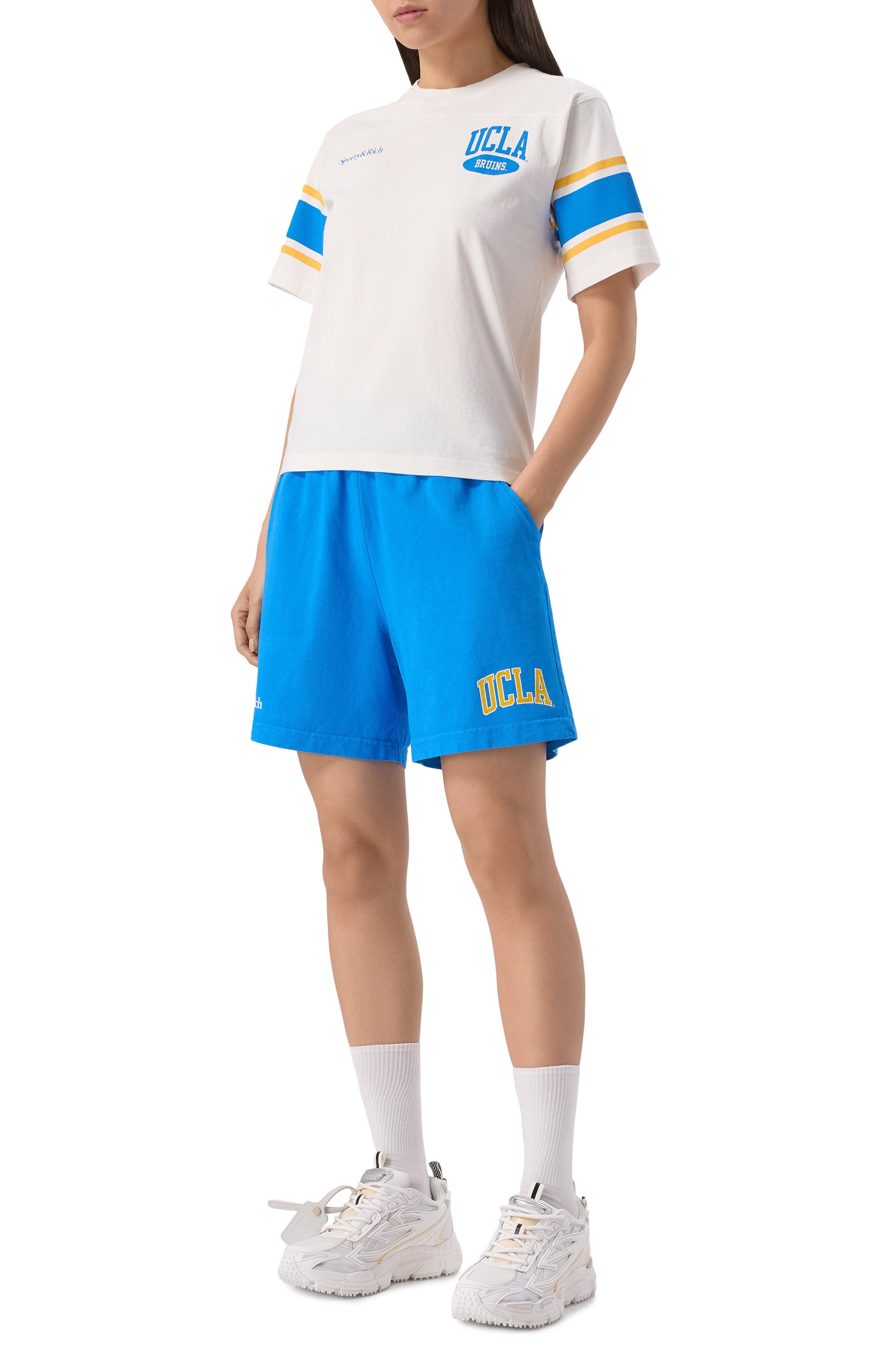 Хлопковые шорты sporty & rich x ucla SPORTY AND RICH, арт. SH039615637BL116, фото 3