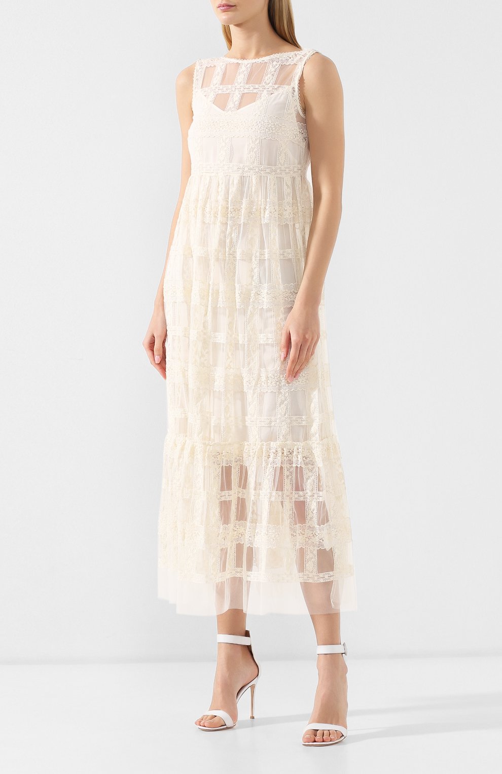 Хлопковое платье ERMANNO ERMANNO SCERVINO, арт. 44 T AB53 TRI, фото 3