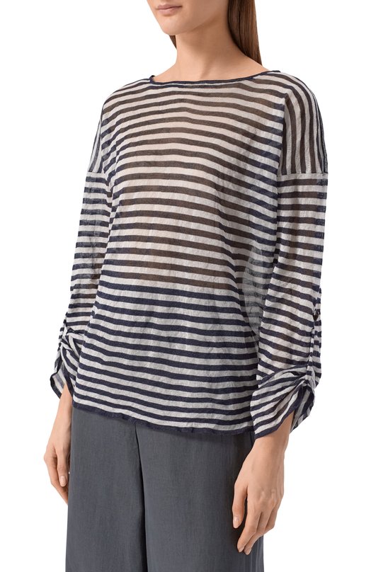 Шелковый пуловер Giorgio Armani GW002921/AF24180 Чёрно-белый  GW002921/AF24180 Фото 3