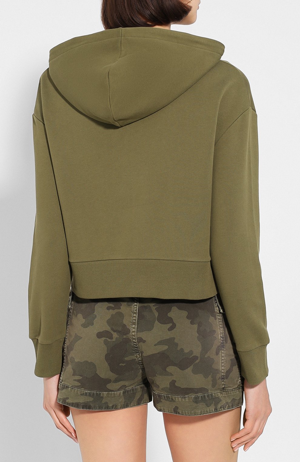 Хлопковое худи BALMAIN хаки цвета по цене 65950 руб., арт. TF13792/I383, фото 4 Хлопковое худи BALMAIN, арт. TF13792/I383, фото 4