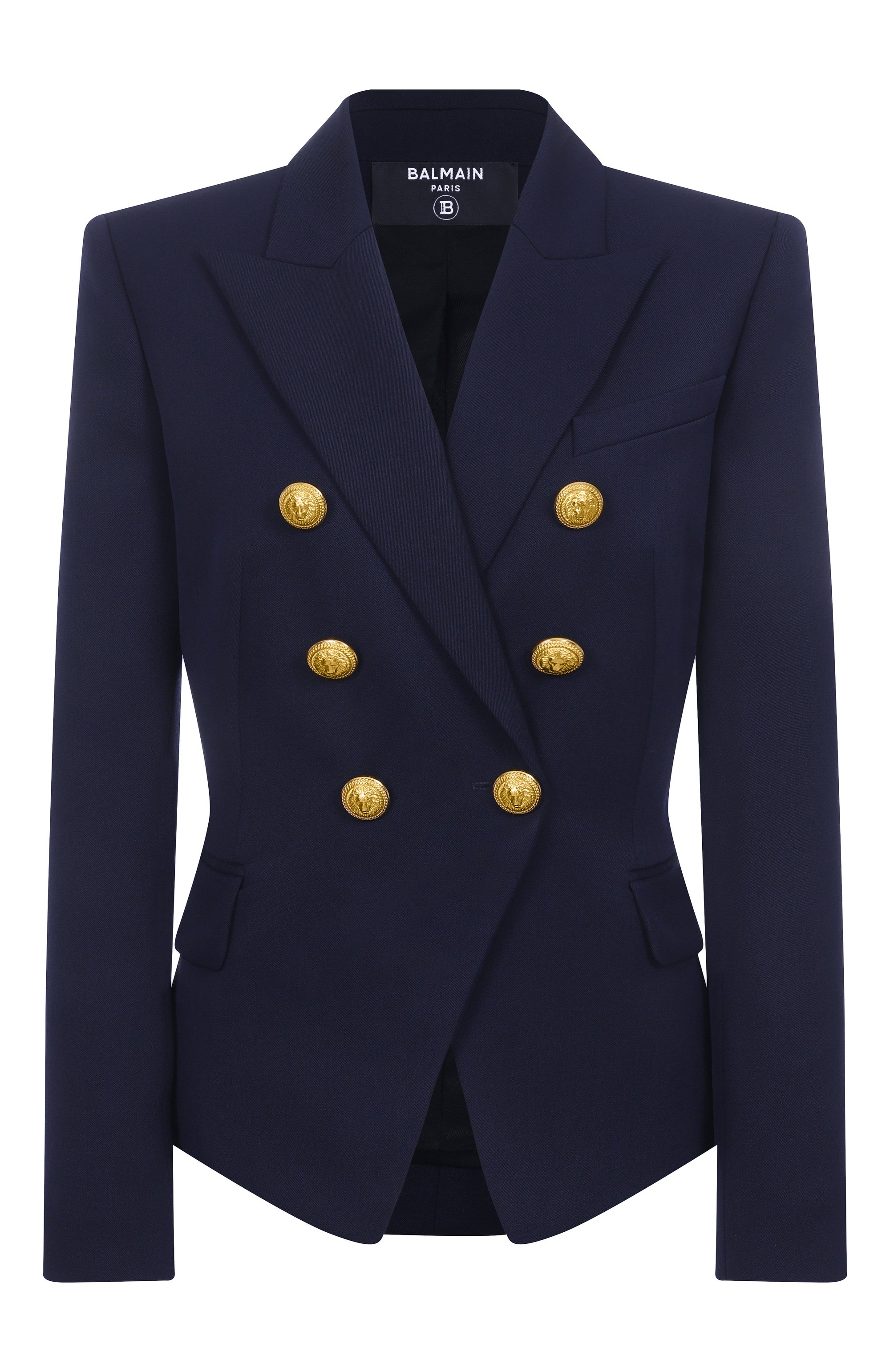 Шерстяной жакет BALMAIN синего цвета по цене 276000 руб., арт. XF1SG000/WB08, фото 1 Шерстяной жакет BALMAIN, арт. XF1SG000/WB08, фото 1