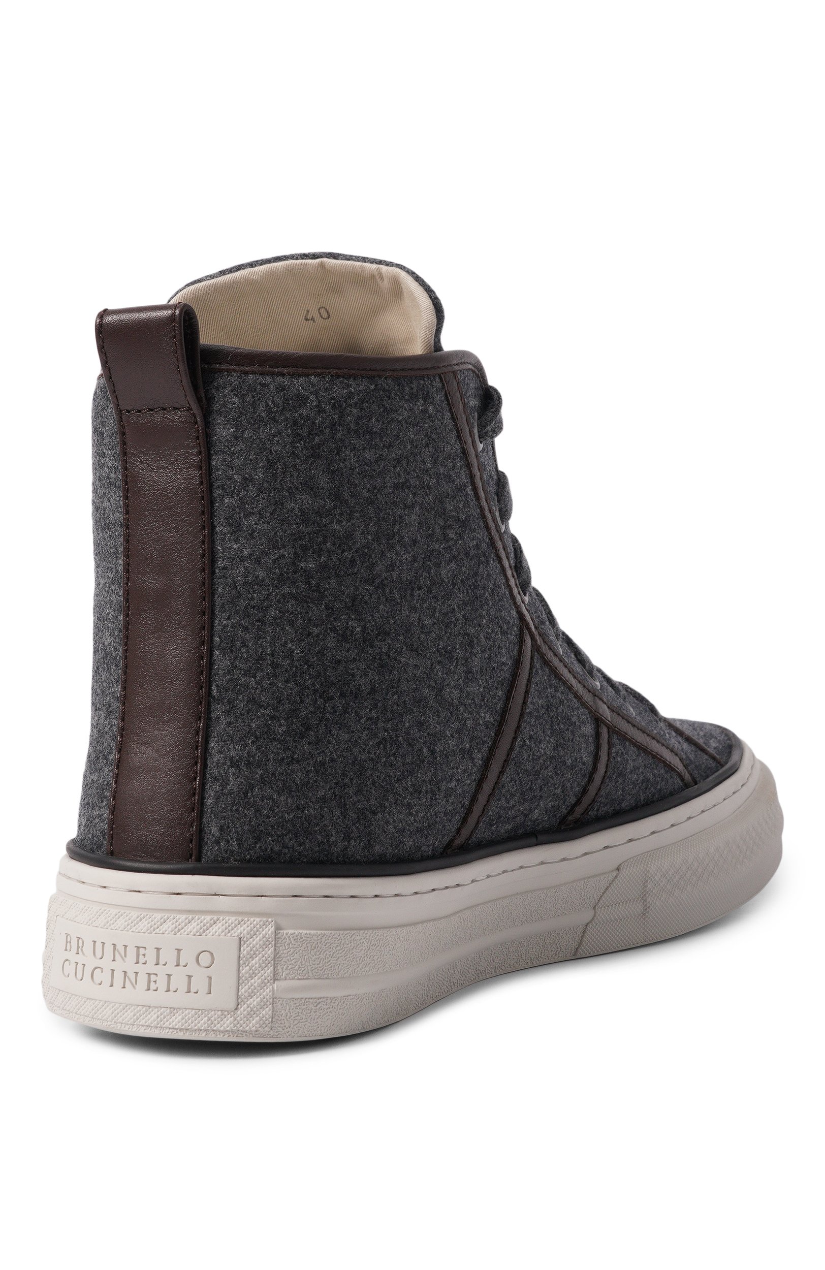 Текстильные кеды BRUNELLO CUCINELLI серого цвета по цене 185000 руб., арт. MZ38G3331P, фото 5 Текстильные кеды BRUNELLO CUCINELLI, арт. MZ38G3331P, фото 5
